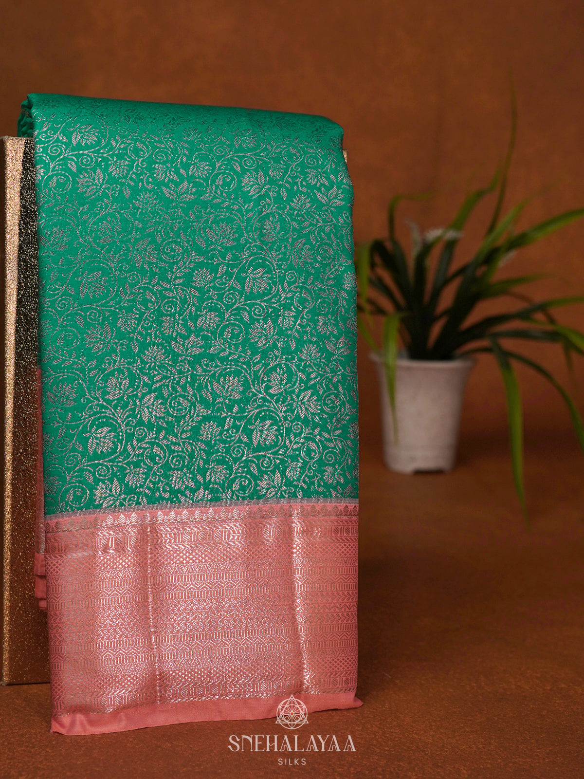 Teal Green Art Silk Saree