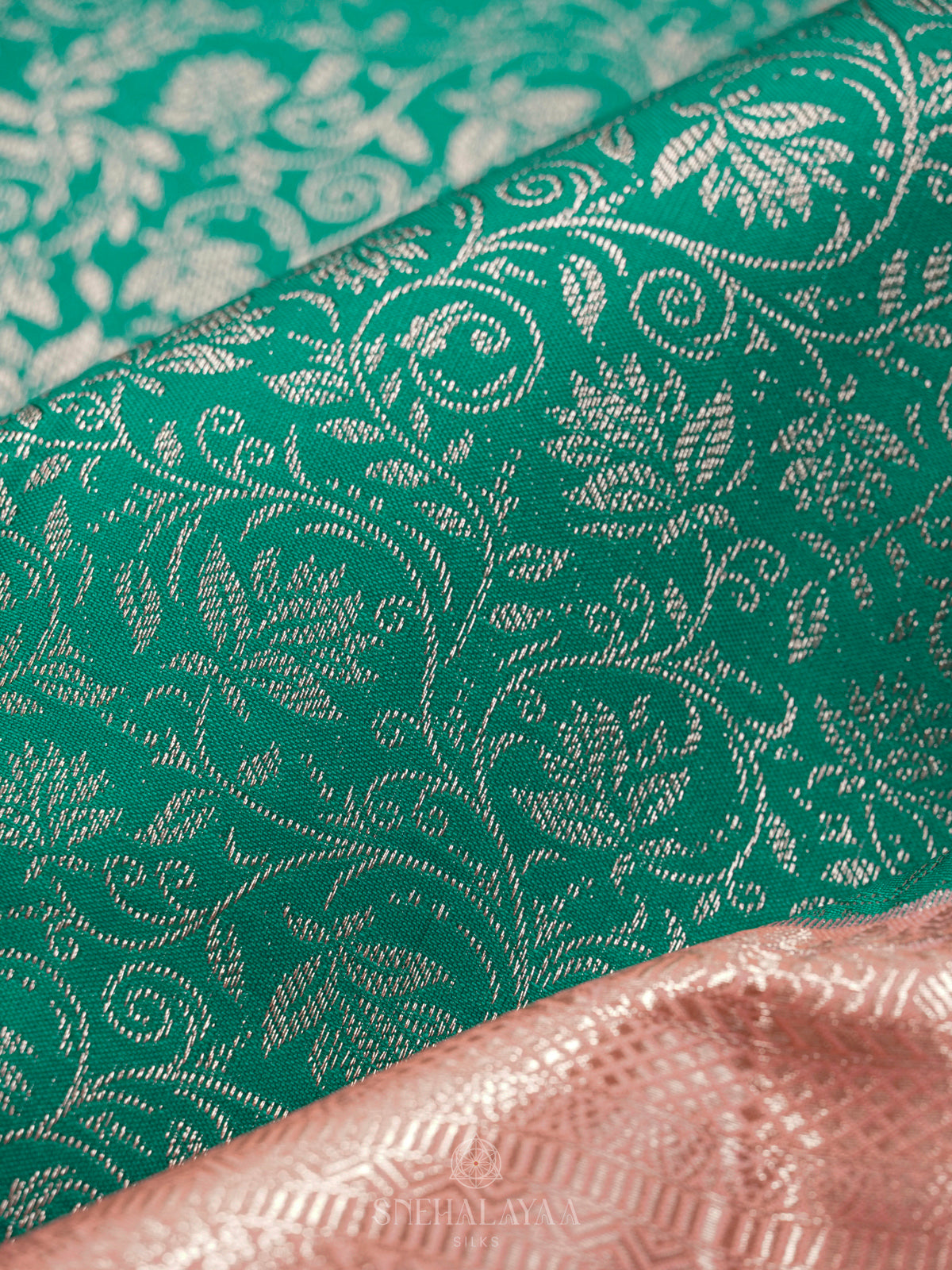 Teal Green Art Silk Saree