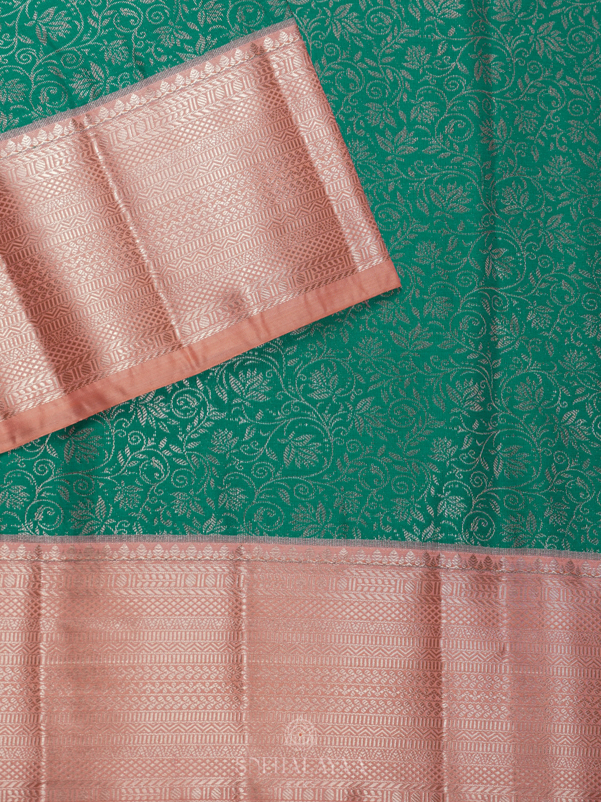 Teal Green Art Silk Saree