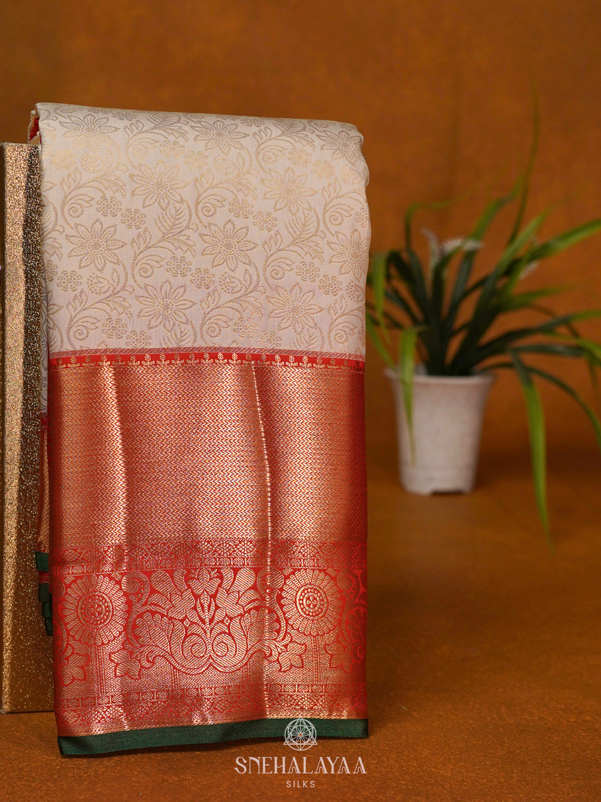 White Art Silk Saree