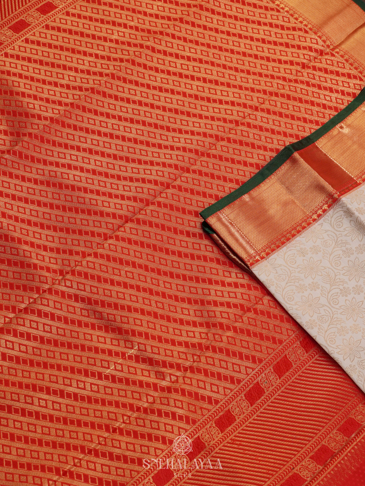 White Art Silk Saree