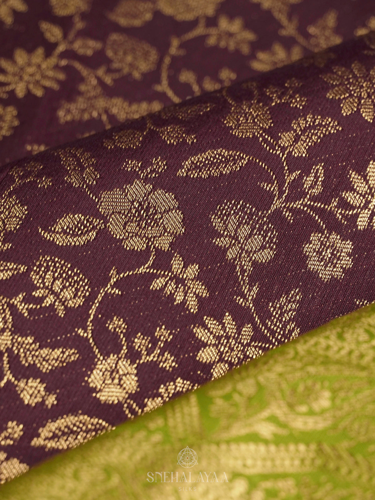 Burgundy Art Silk Saree