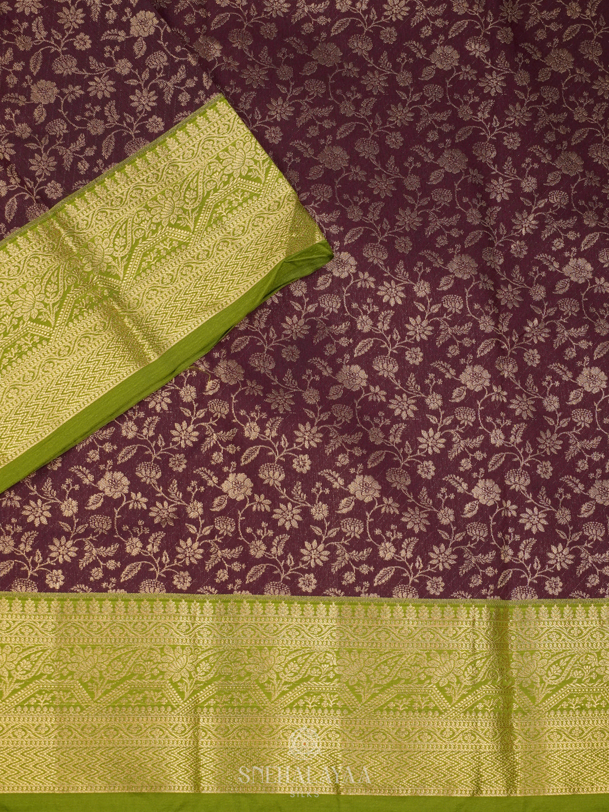 Burgundy Art Silk Saree