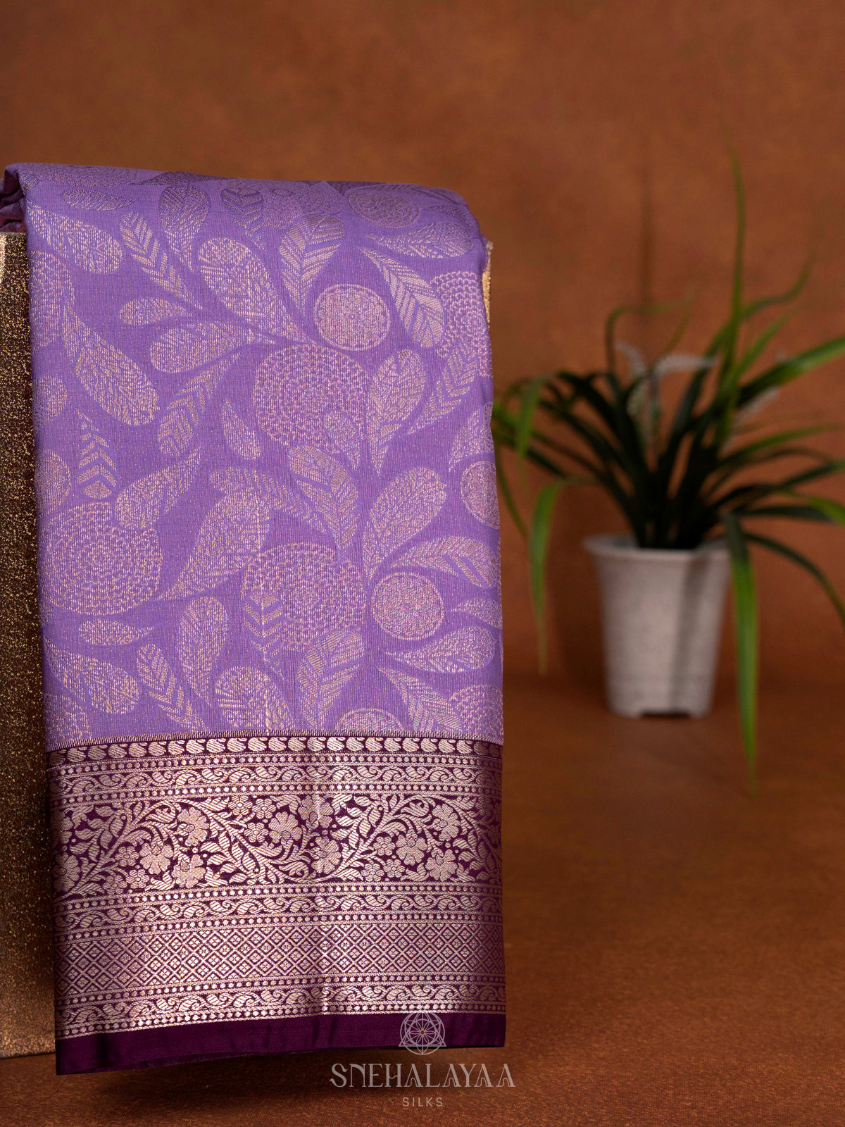 Lavender Art Silk Saree