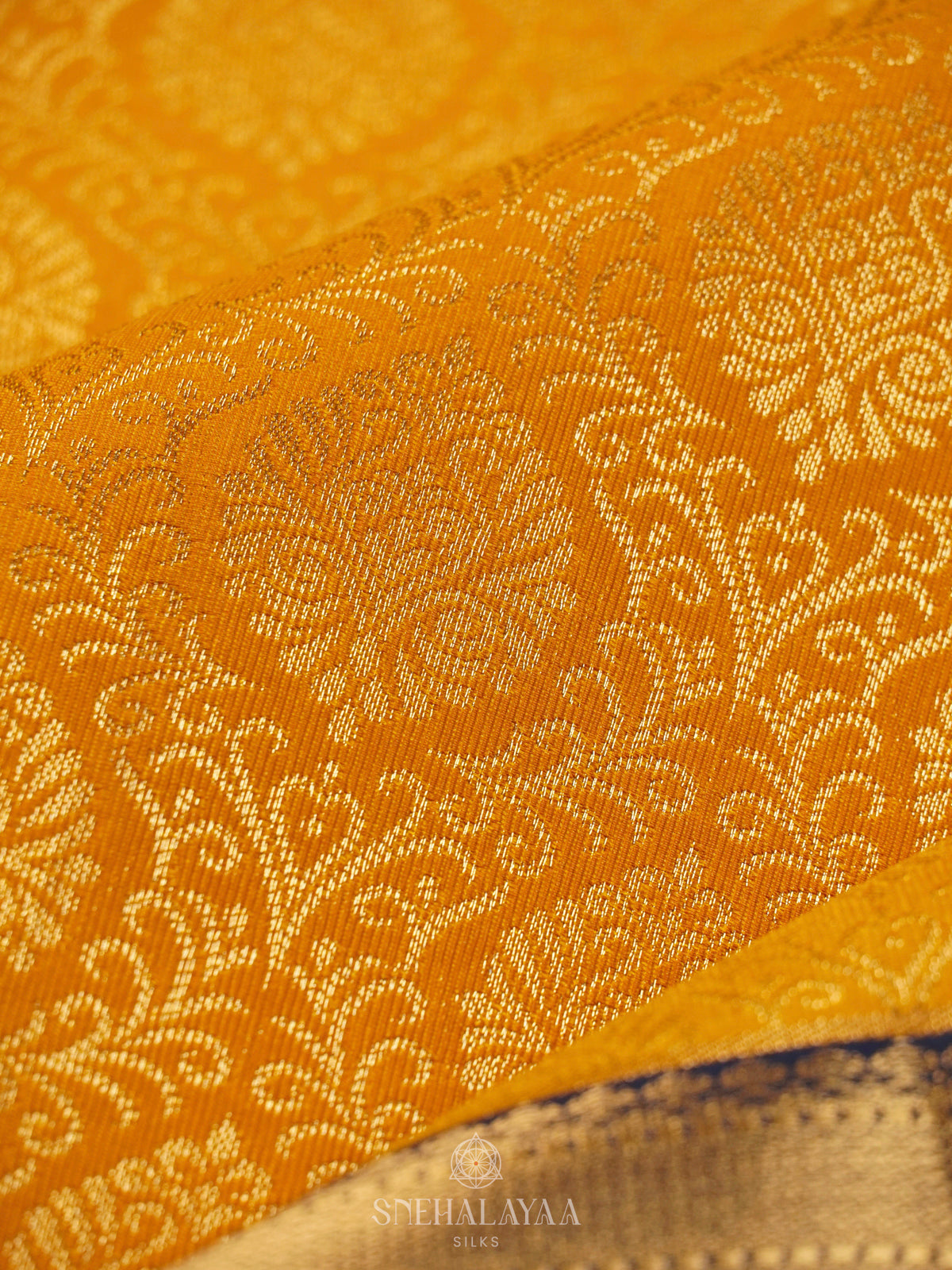 Mango Yellow Art Silk Saree