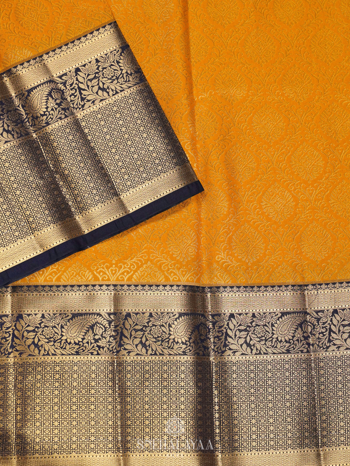 Mango Yellow Art Silk Saree