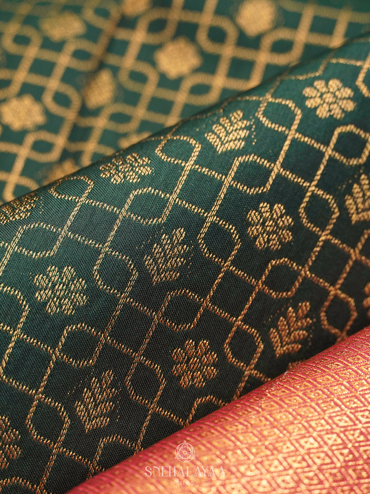 Forest Green Art Silk Saree