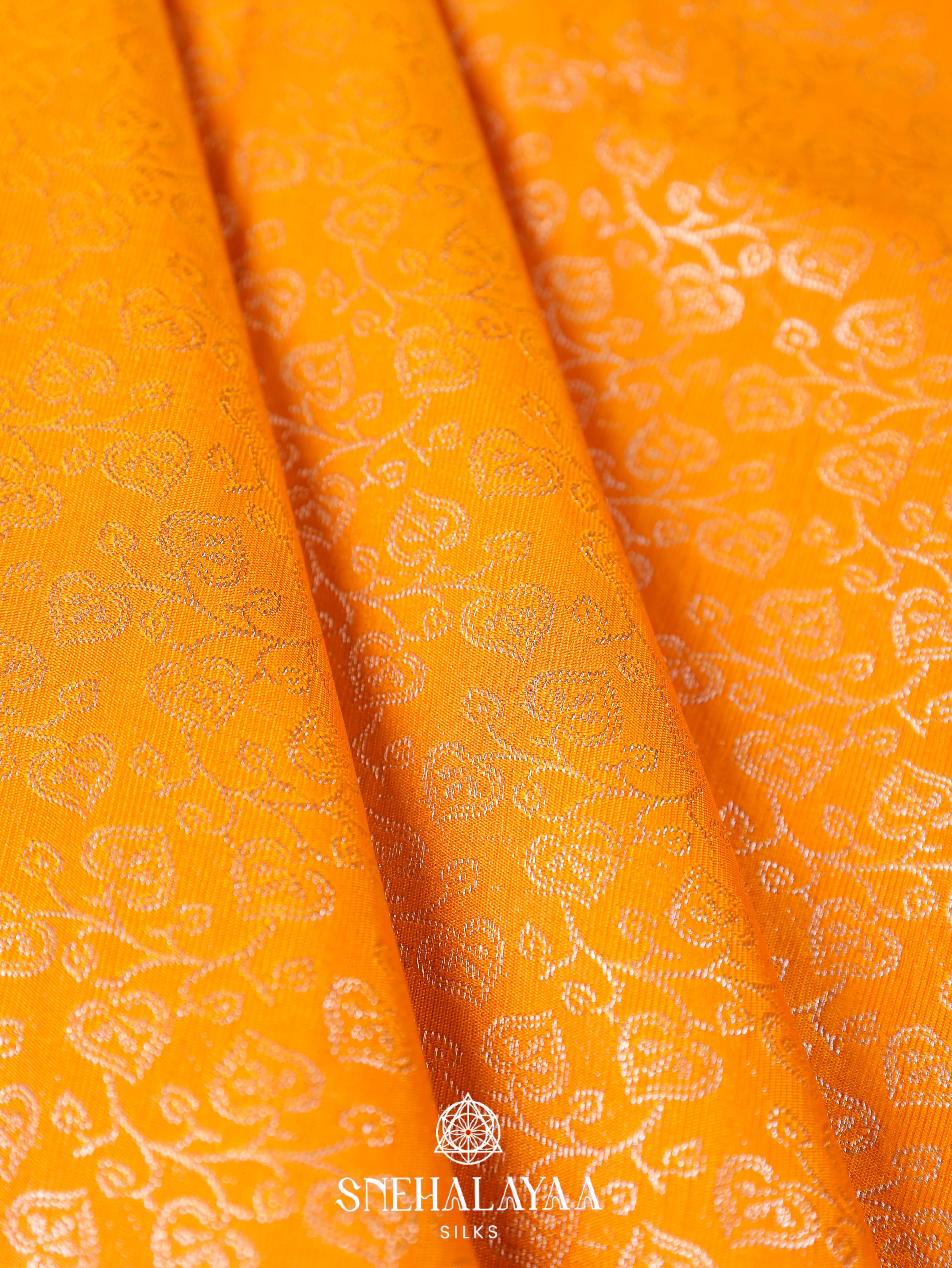 Mango Yellow Art Silk Saree