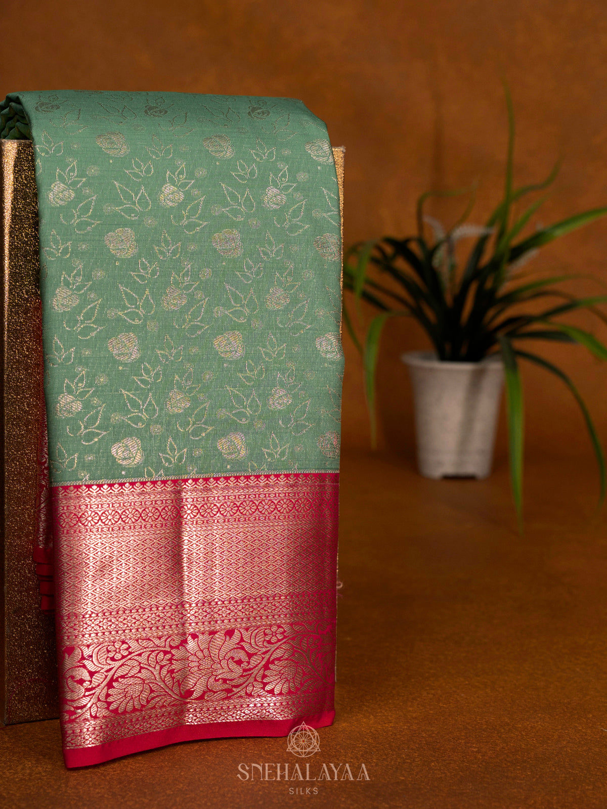 Mint Green Art Silk Saree