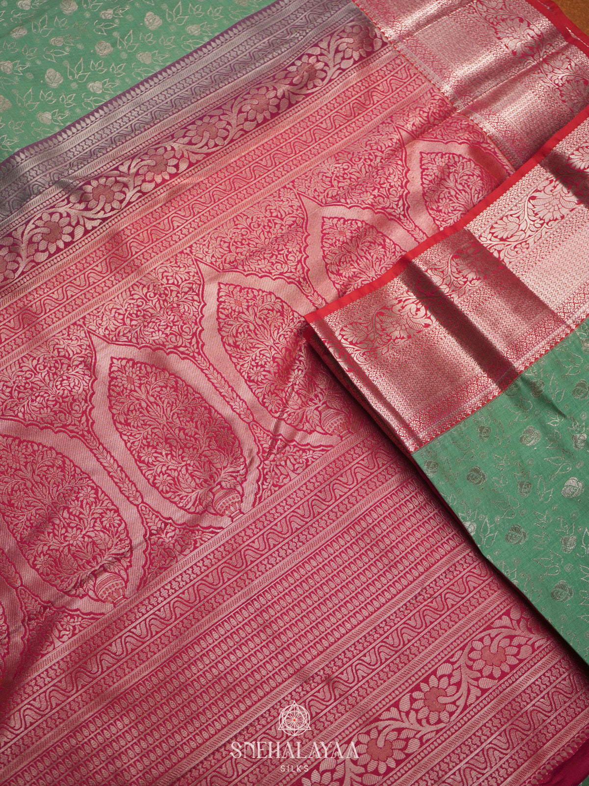Mint Green Art Silk Saree