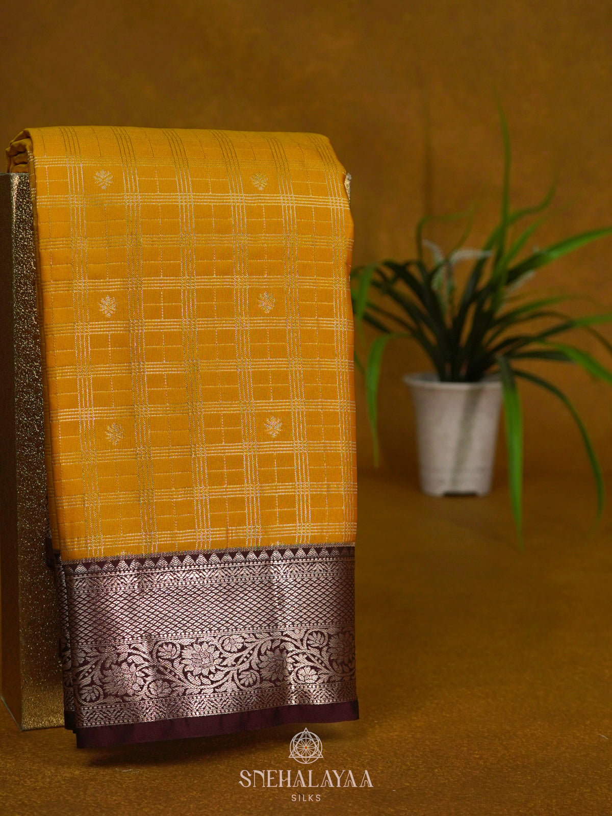 Mango Yellow Art Silk Saree