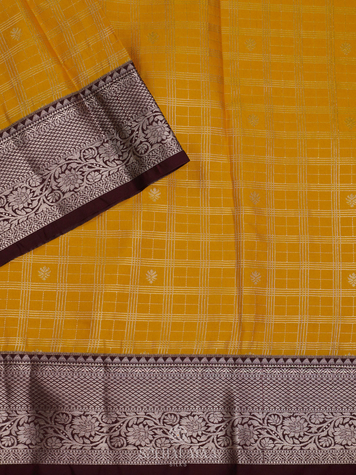 Mango Yellow Art Silk Saree