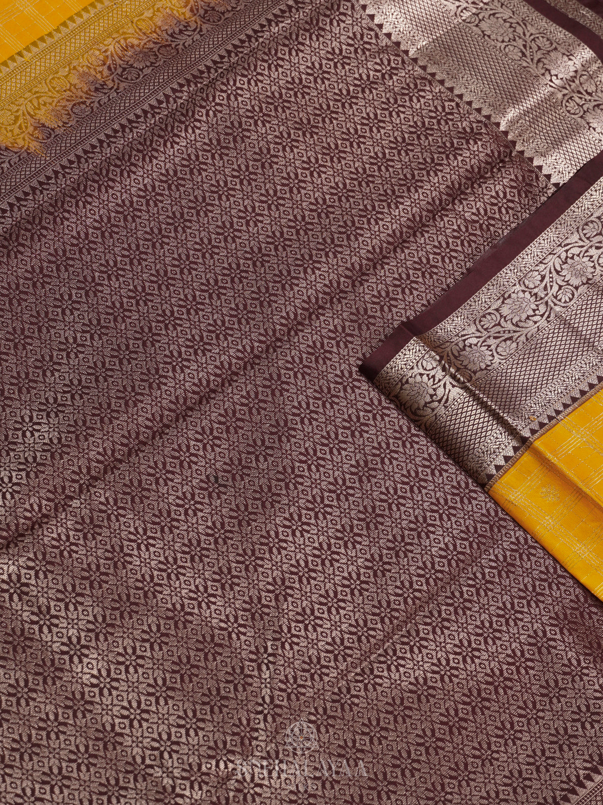 Mango Yellow Art Silk Saree