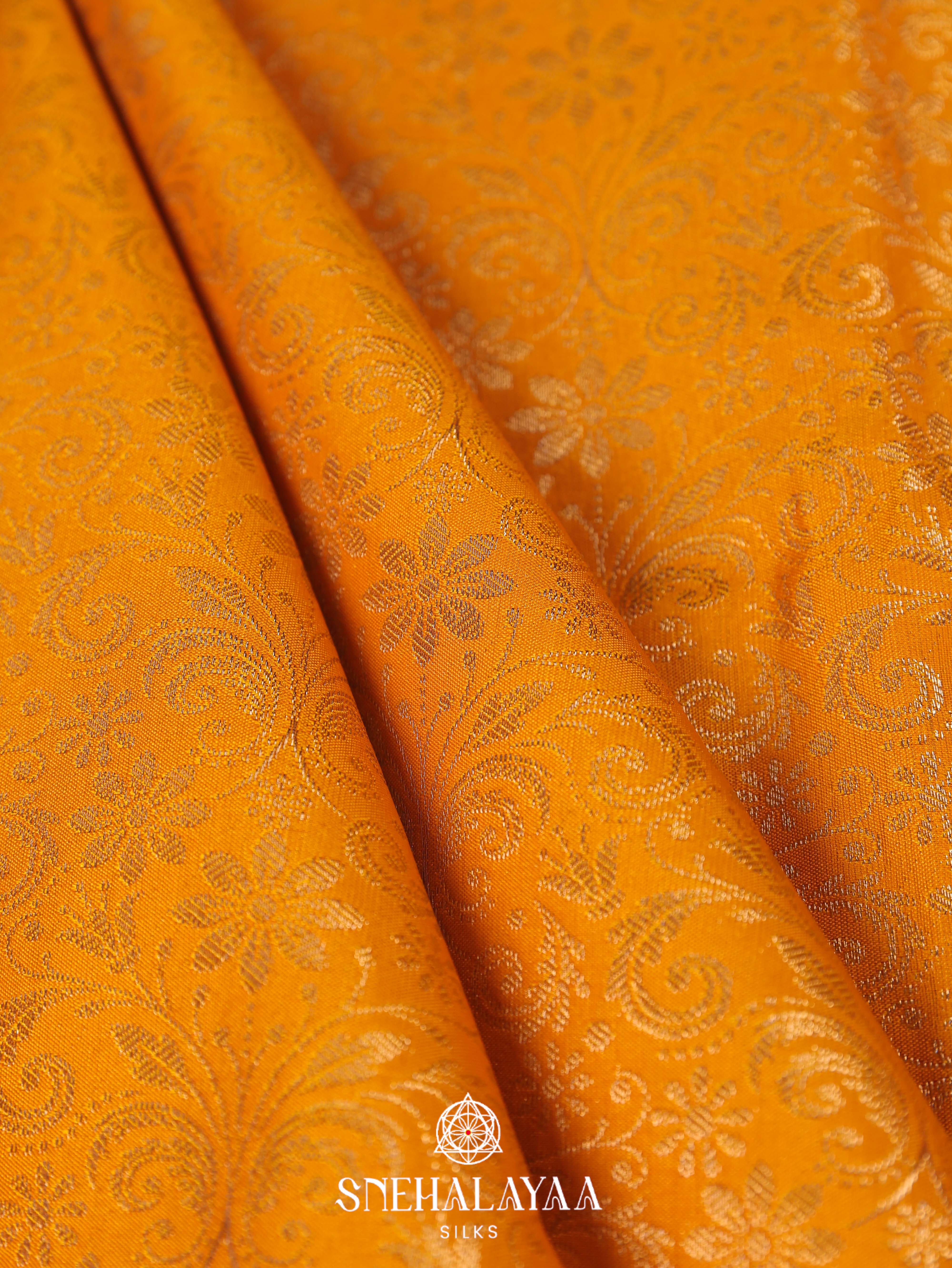 Orange Art Silk Saree