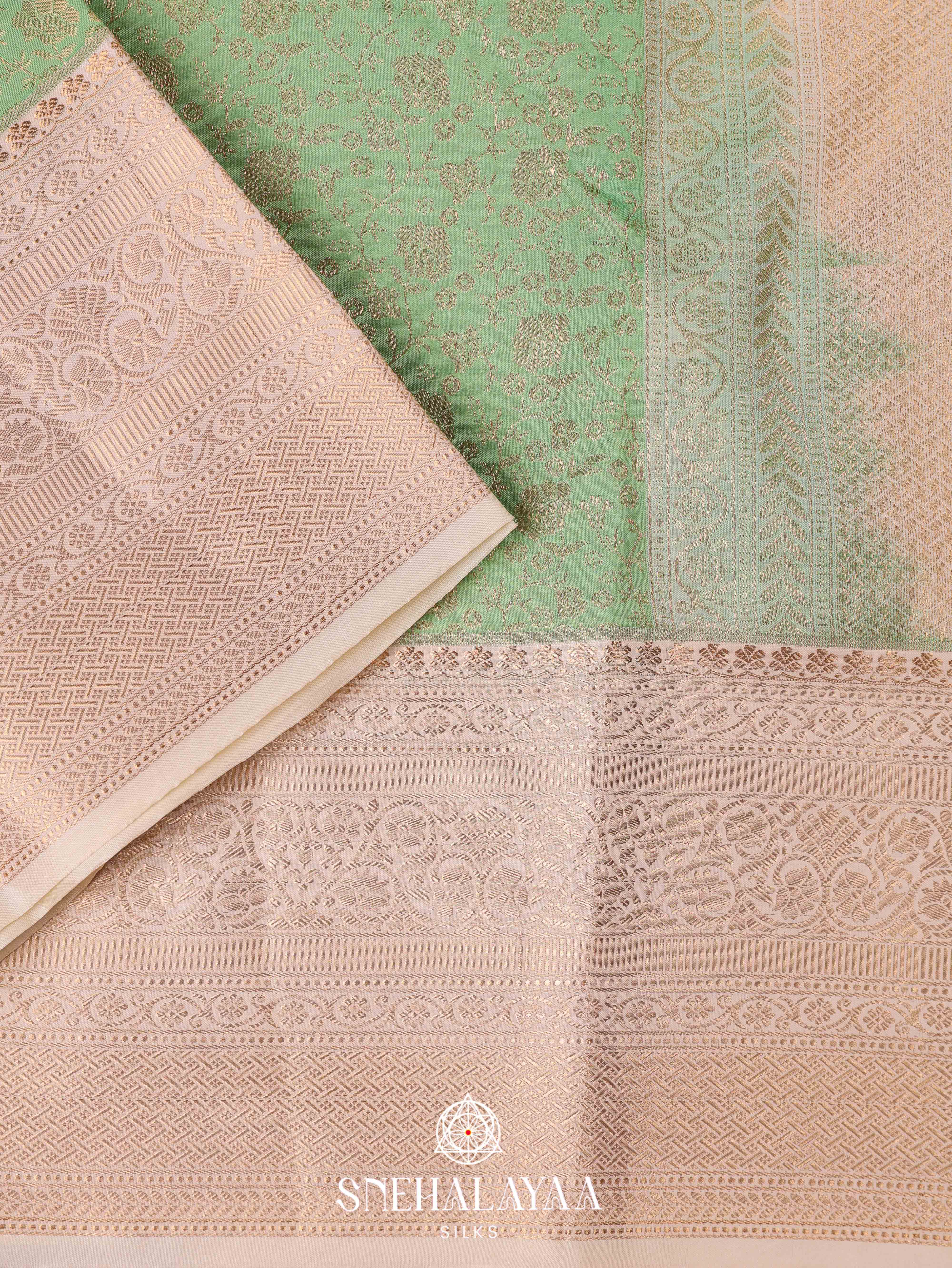 Mint Green Art Silk Saree