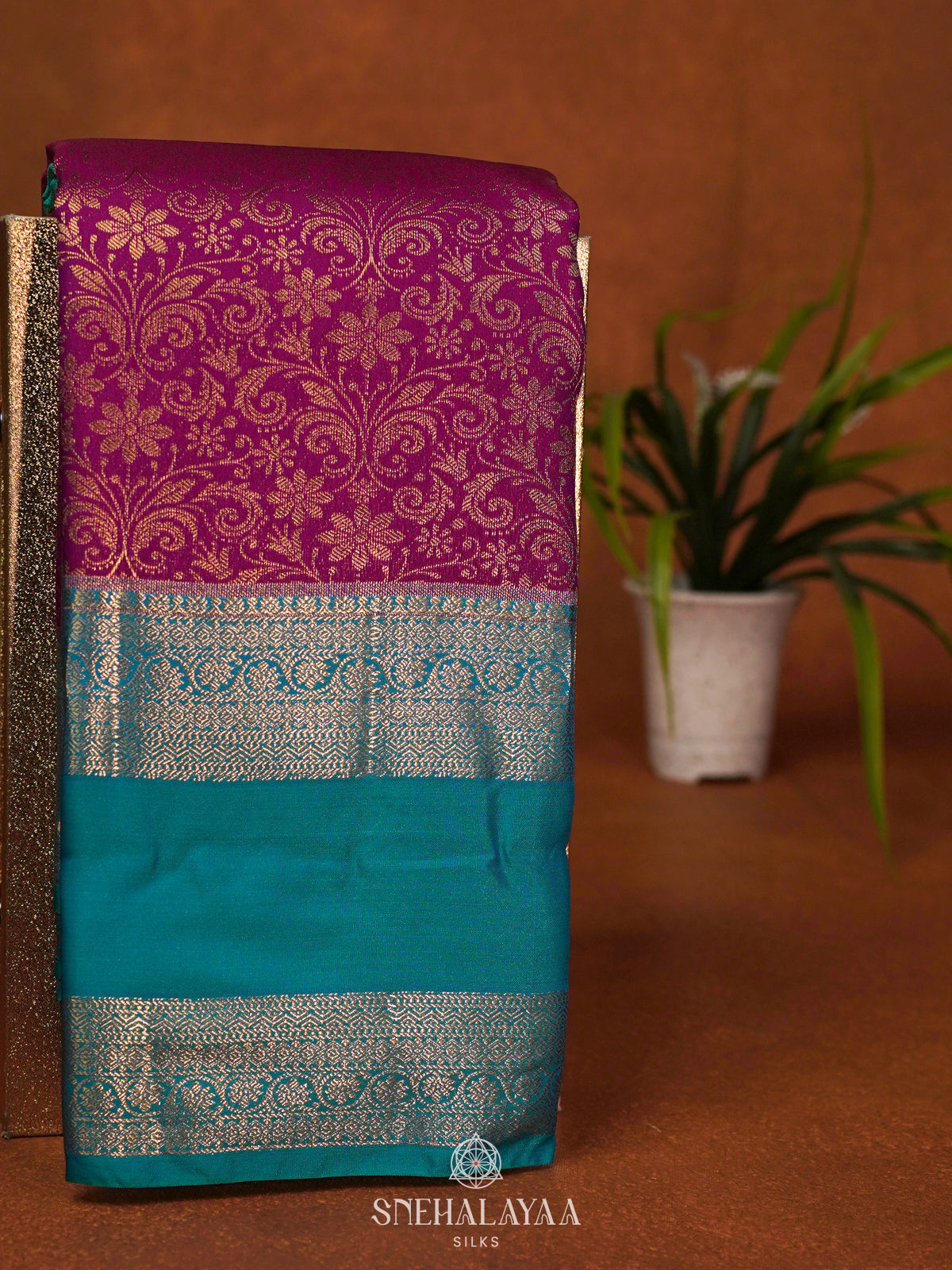 Magenta Art Silk Saree