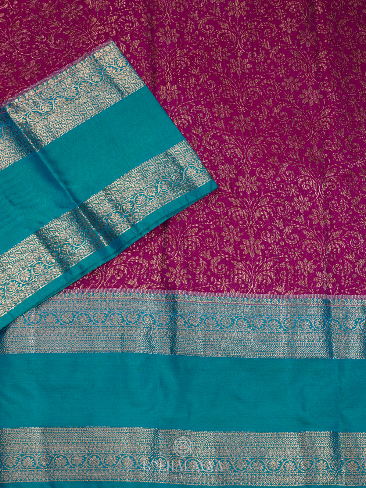 Magenta Art Silk Saree