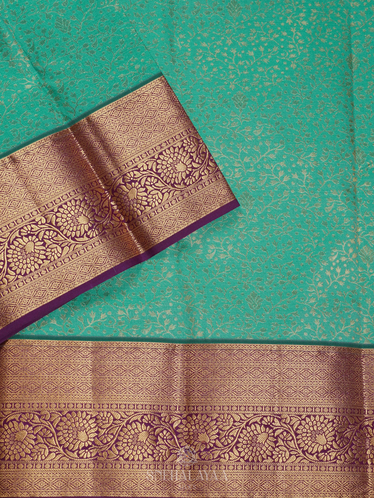 Teal Green Art Silk Saree