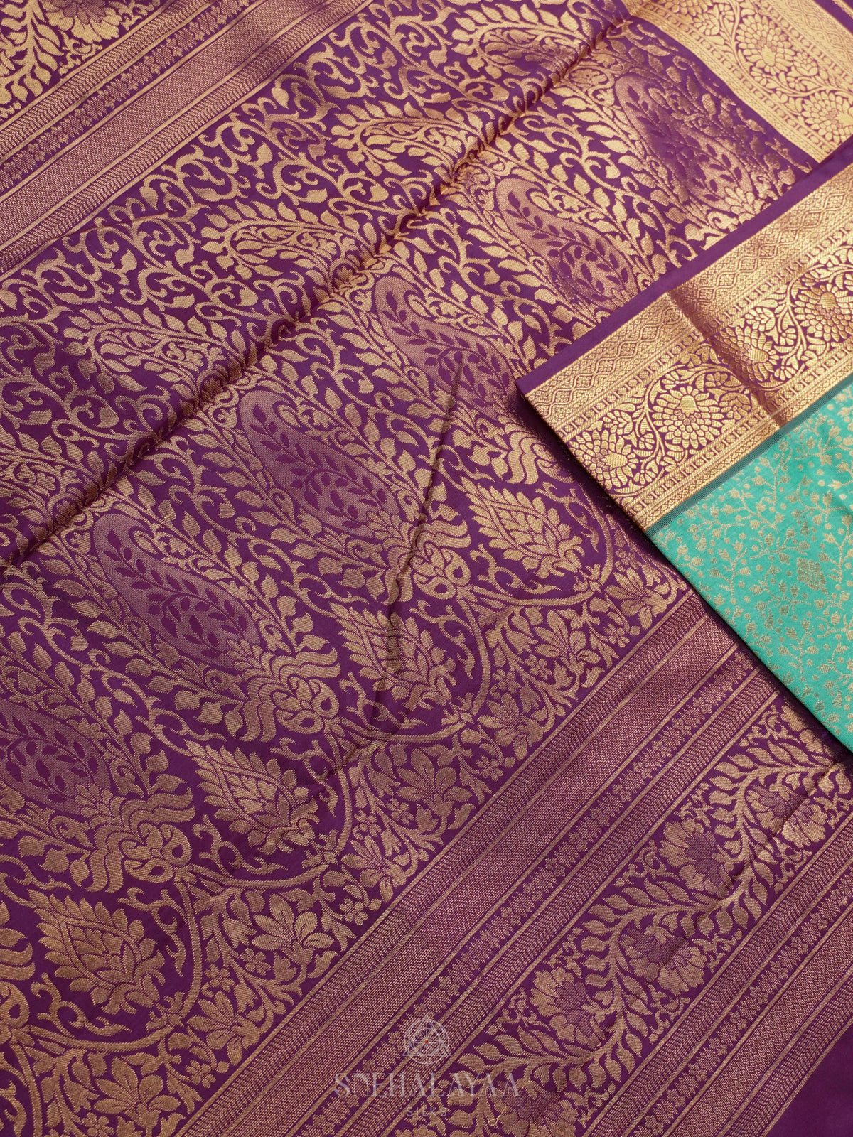 Teal Green Art Silk Saree