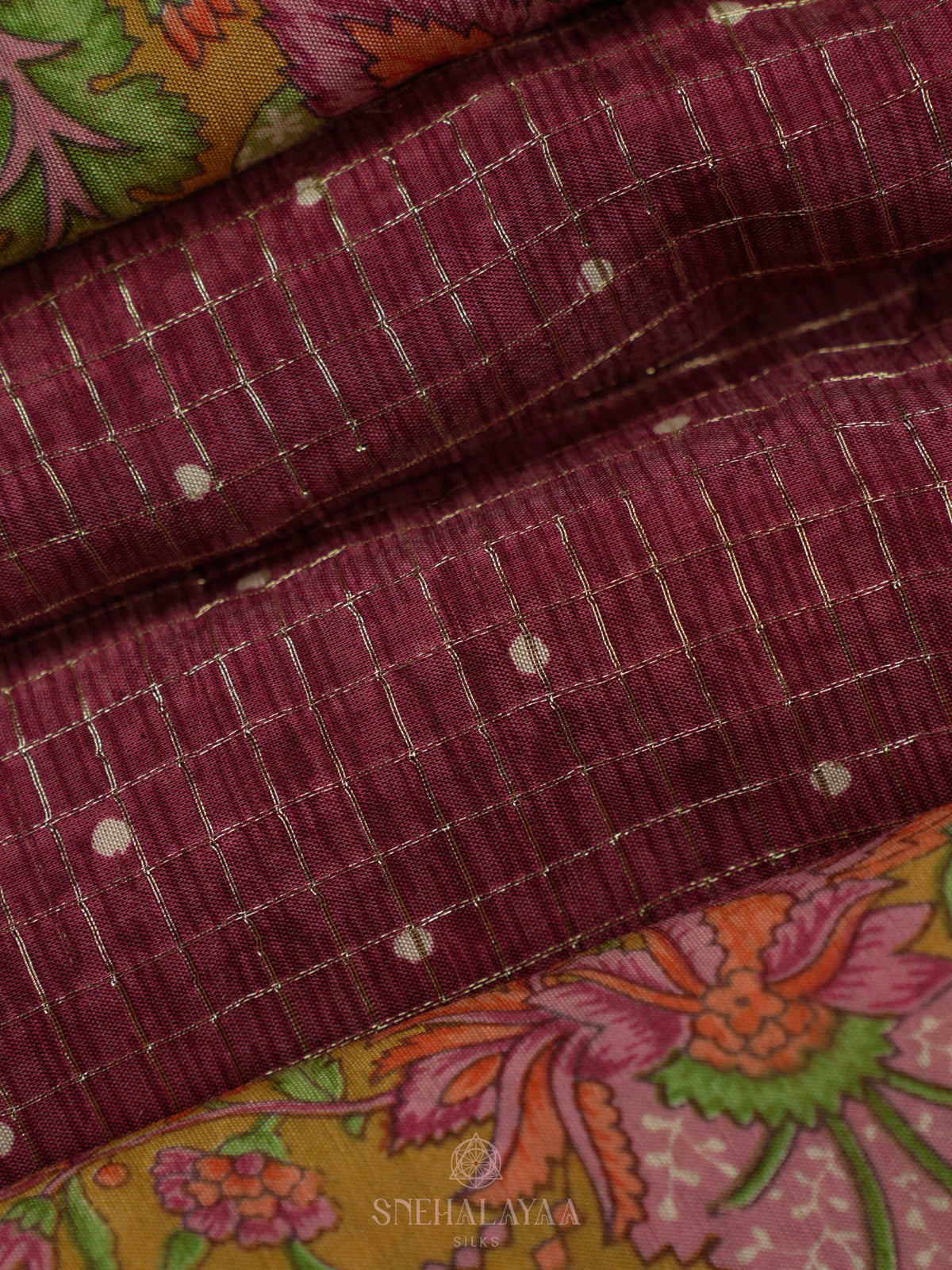 Maroon Chanderi Saree