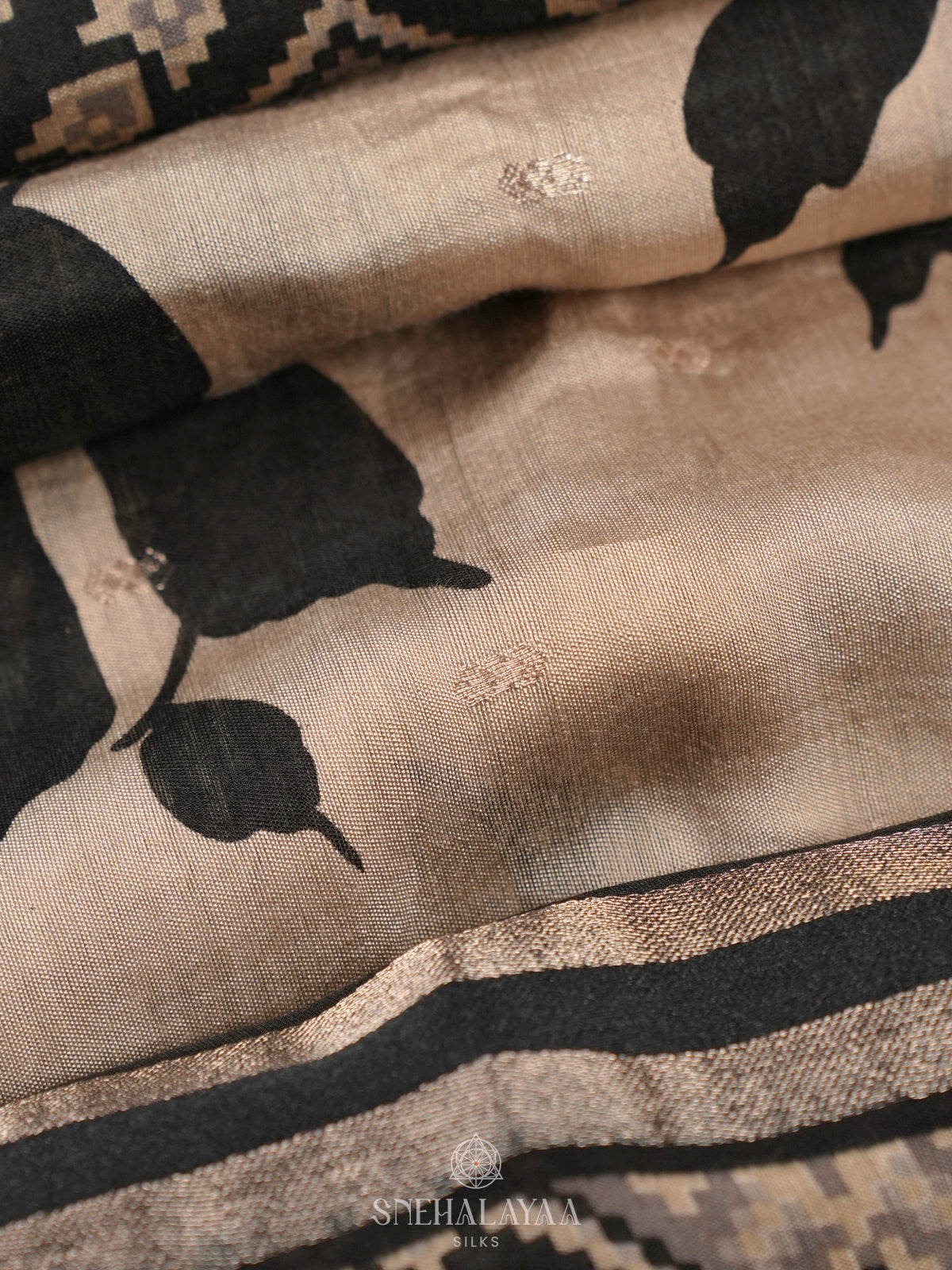 Beige Chanderi Saree
