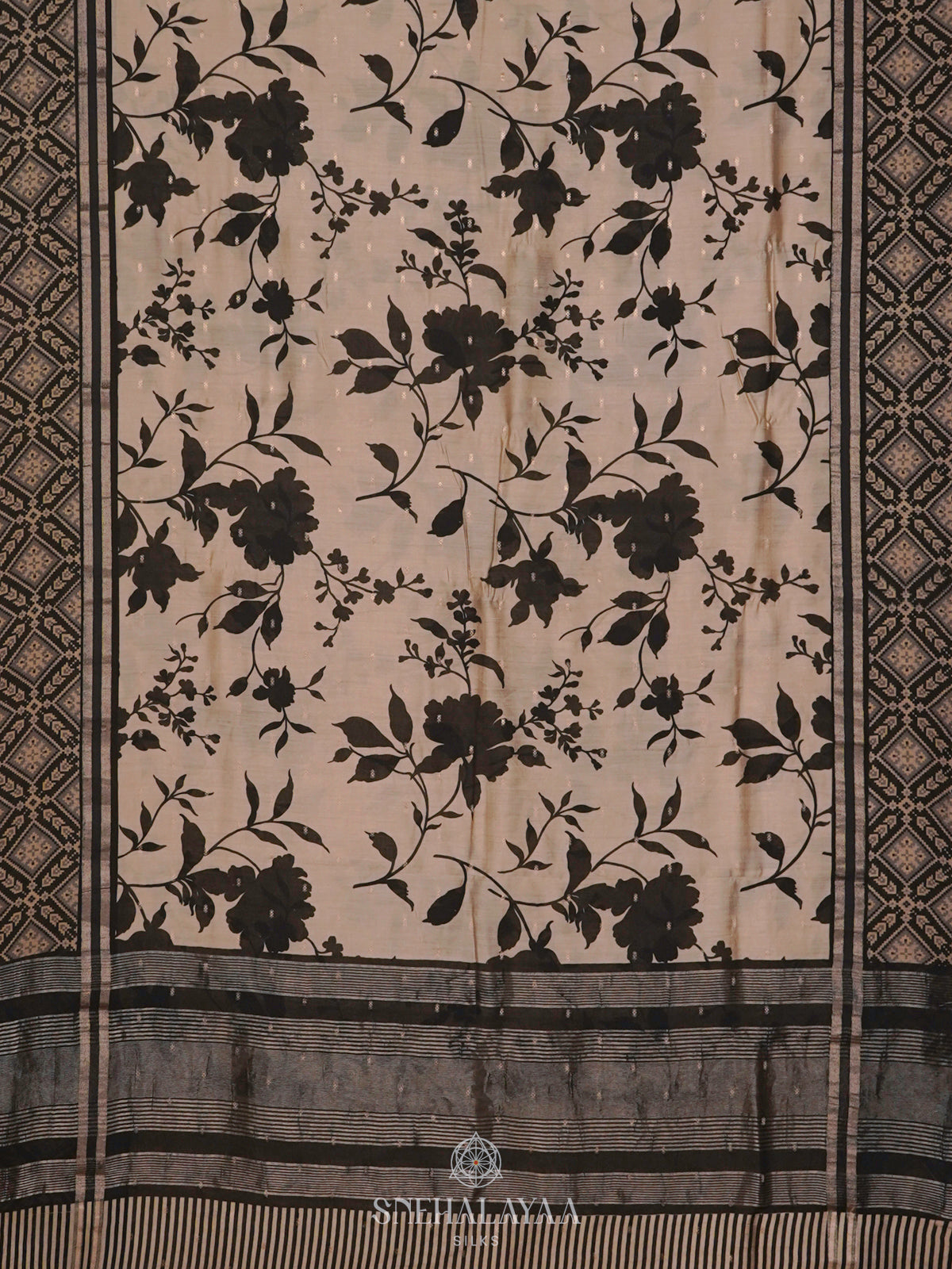 Beige Chanderi Saree