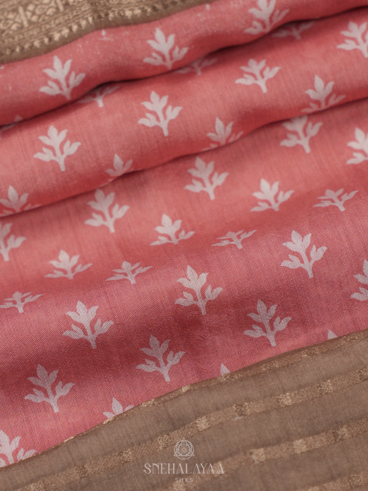 Peach Chanderi Saree