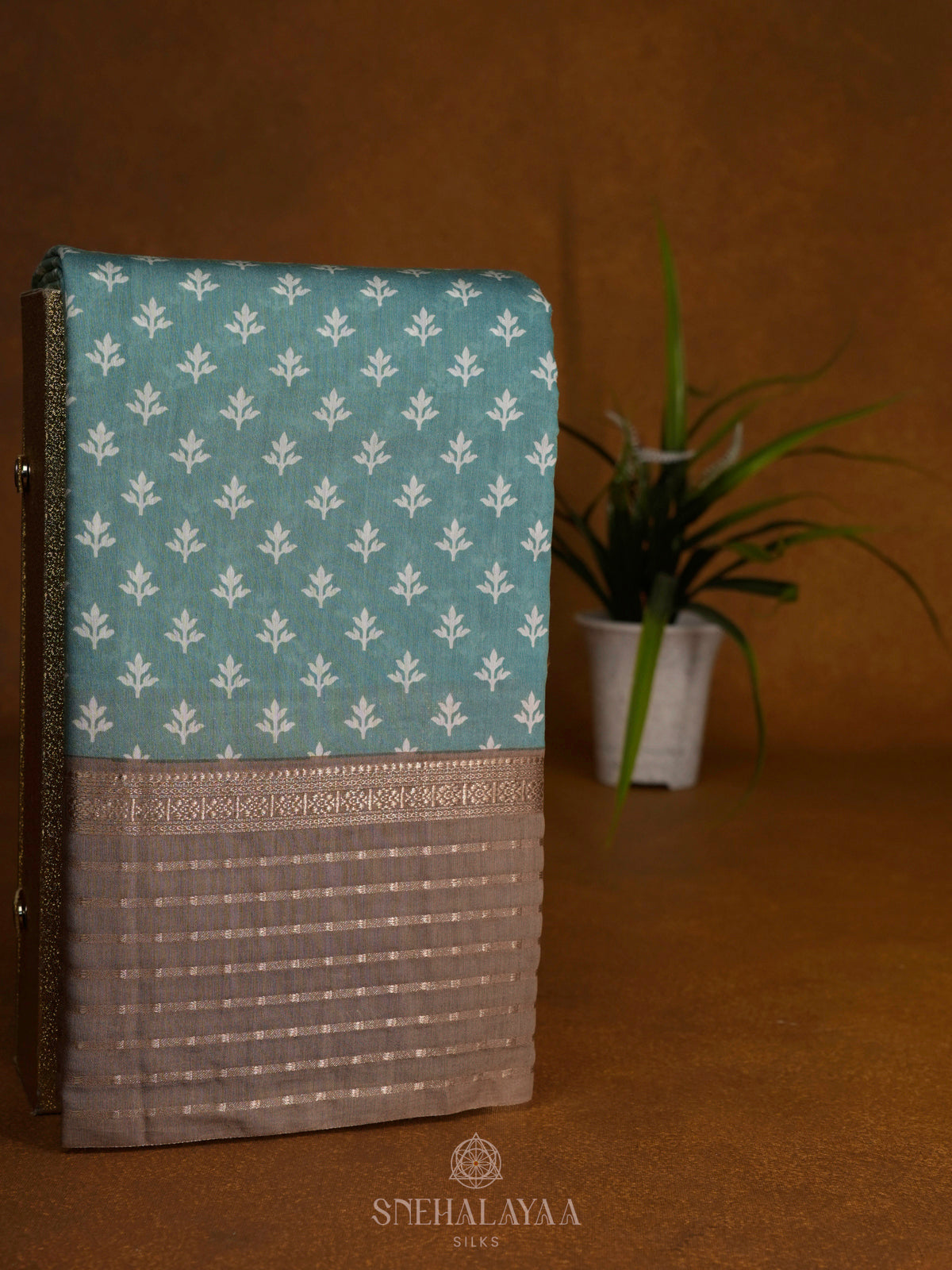 Teal Green Chanderi Saree
