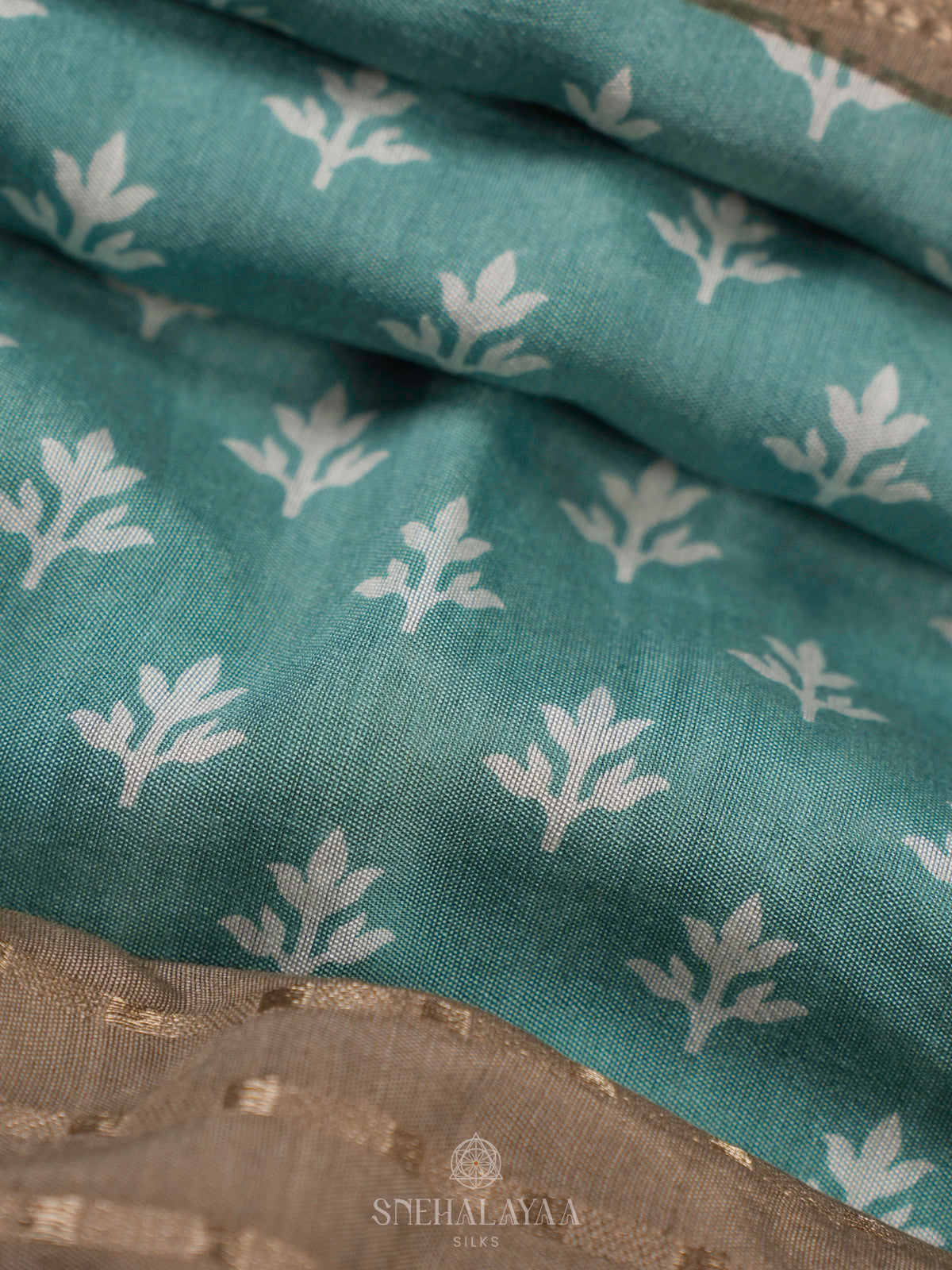 Teal Green Chanderi Saree