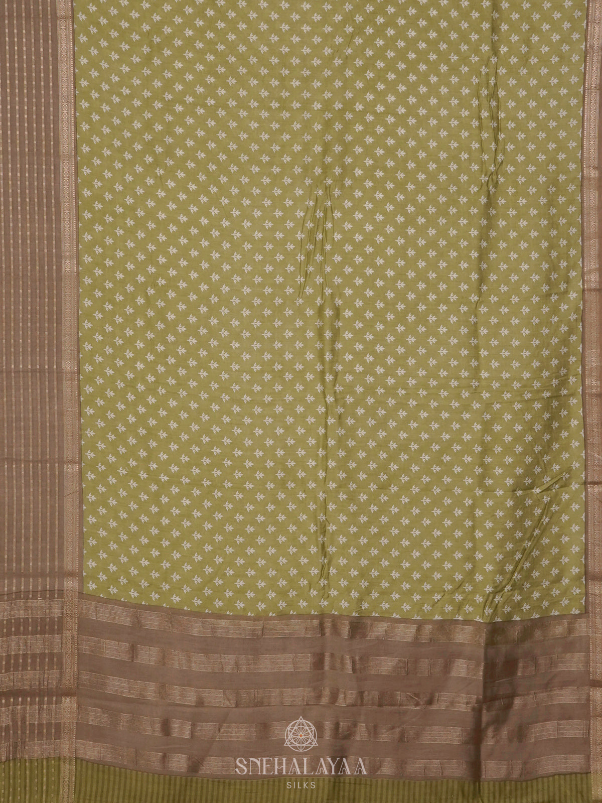 Olive Green Chanderi Saree