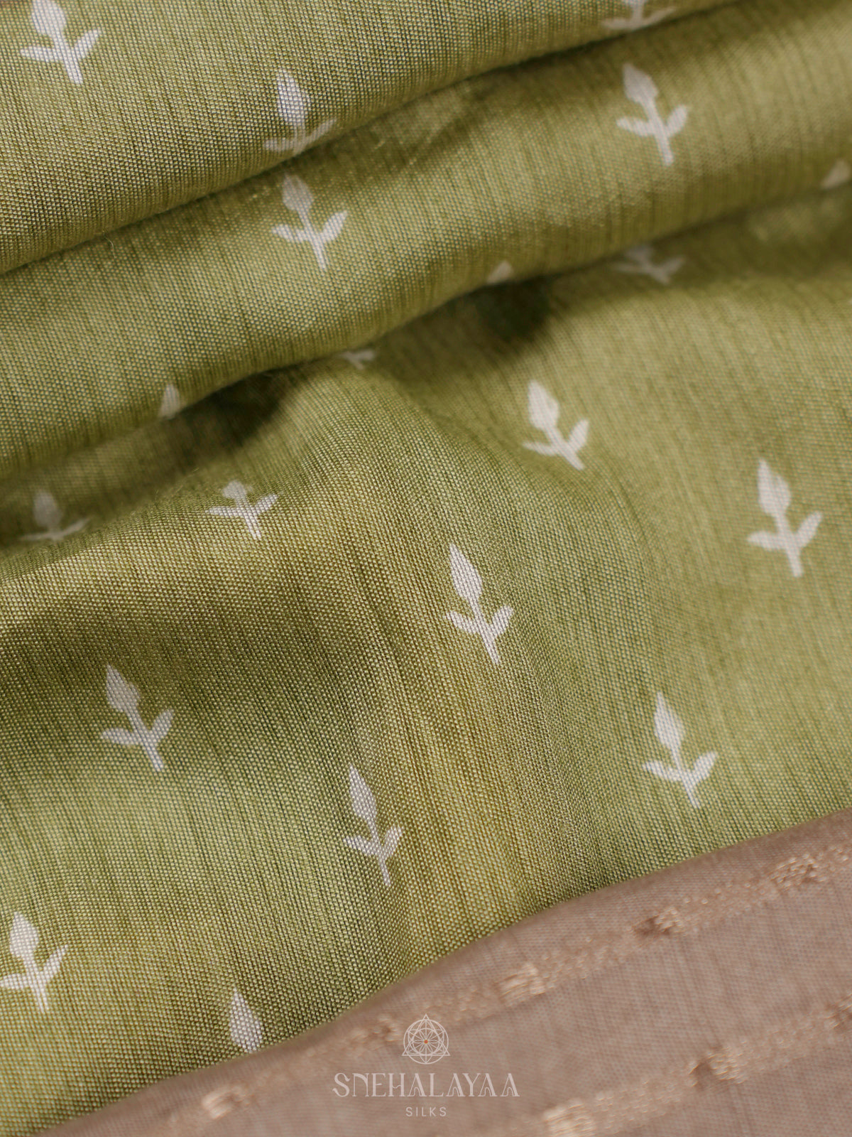 Olive Green Chanderi Saree