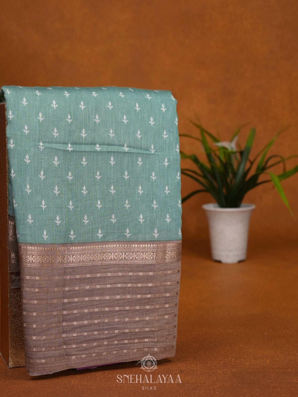 Teal Green Chanderi Saree