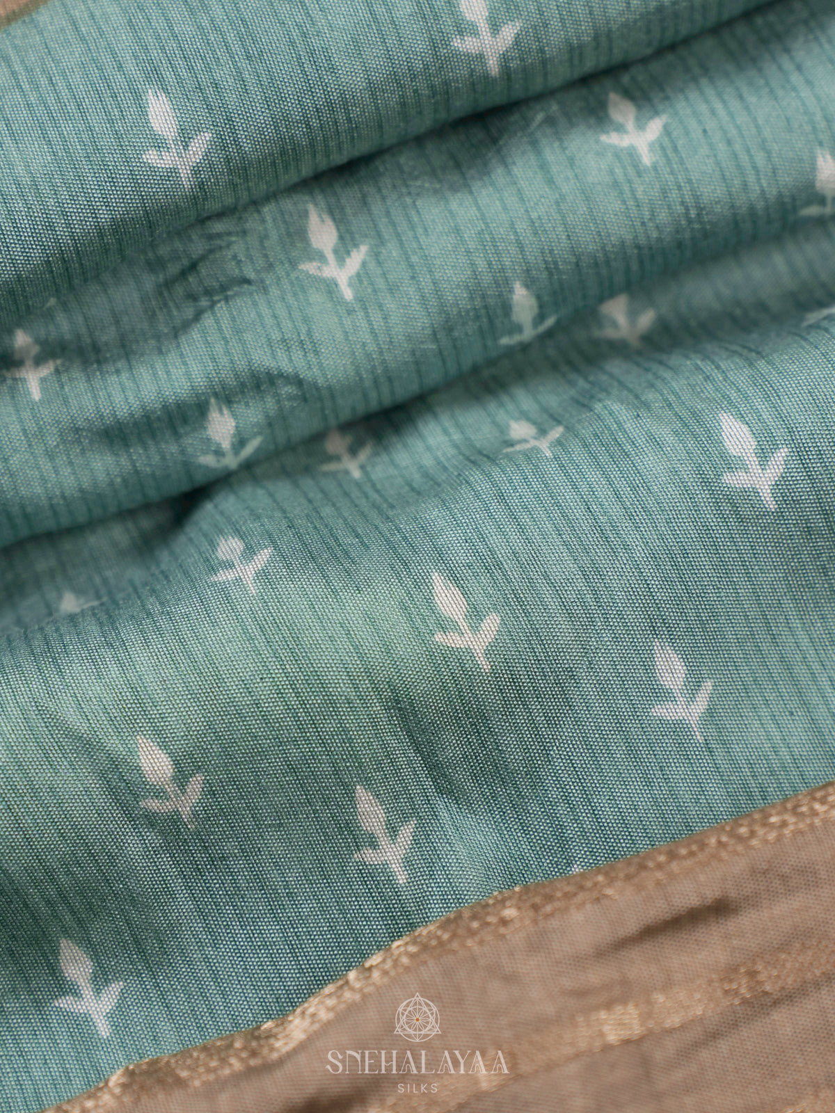 Teal Green Chanderi Saree