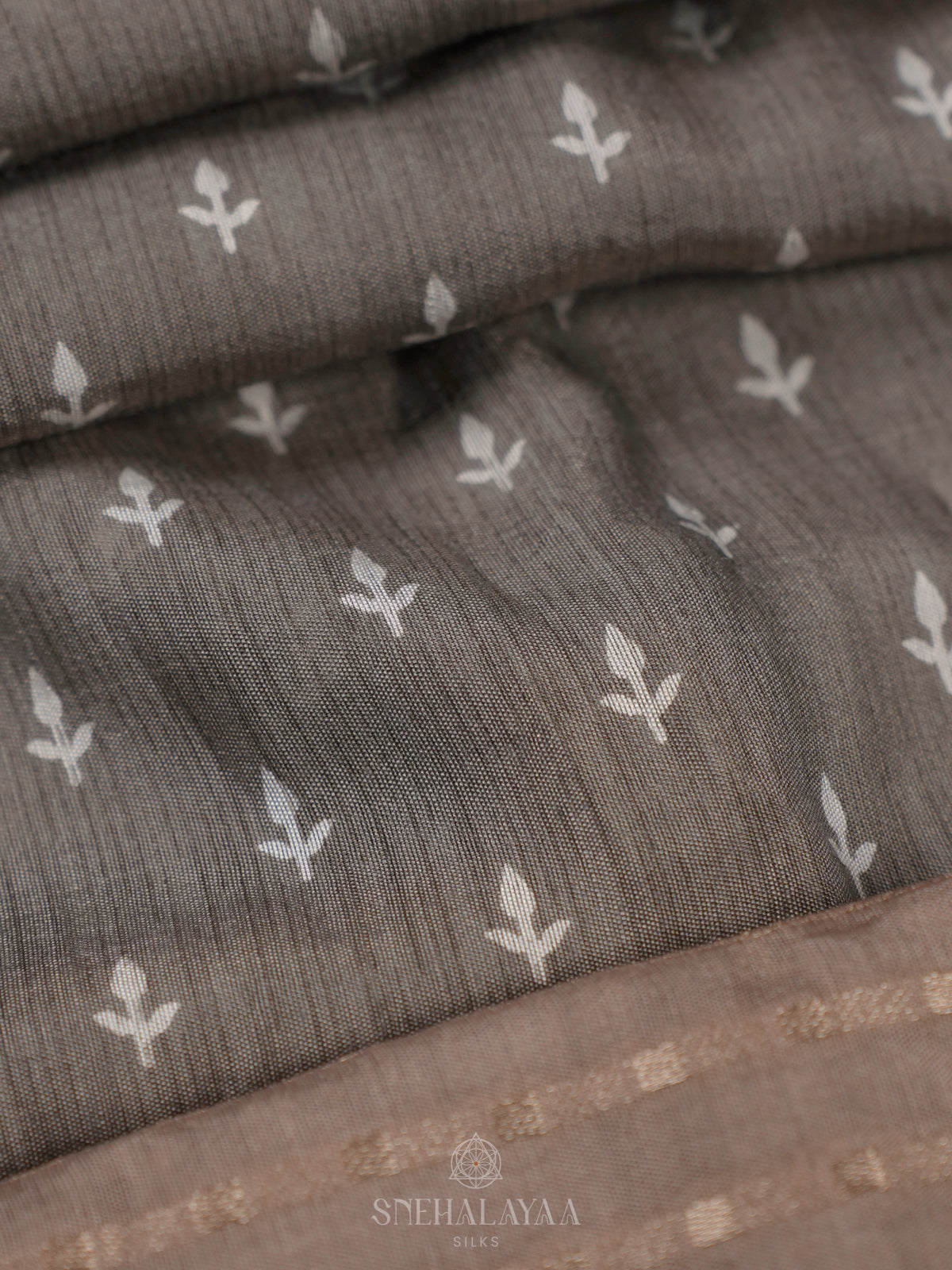 Grey Chanderi Saree