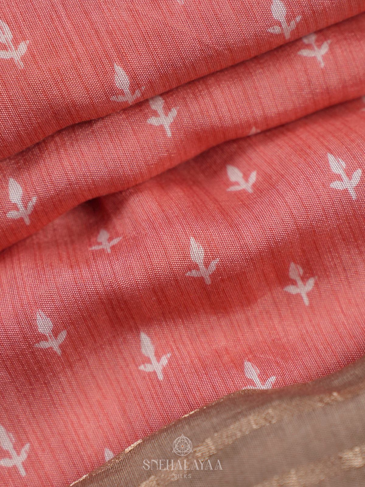 Peach Chanderi Saree