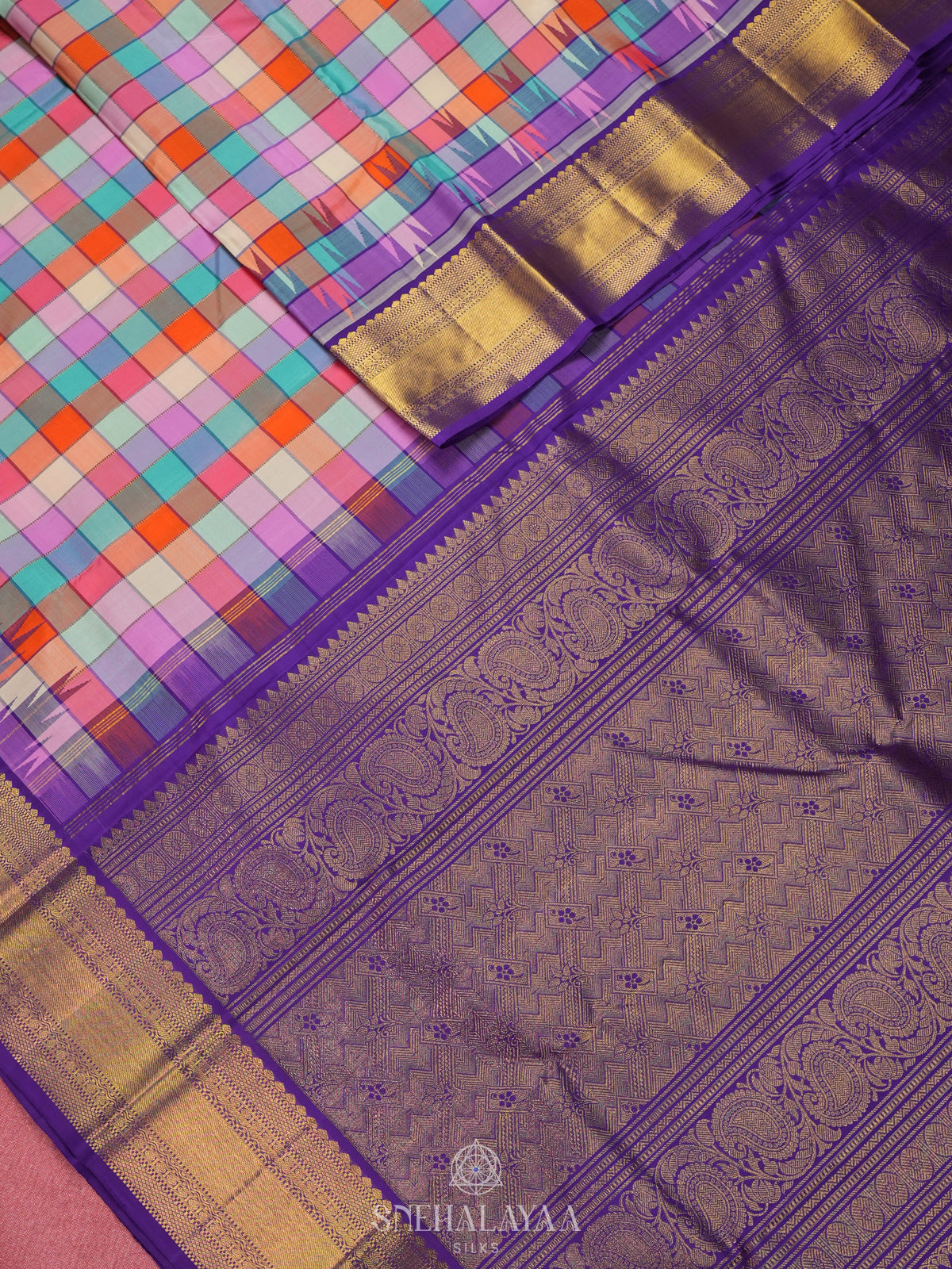 Multicolour Kanjivaram Silk Saree