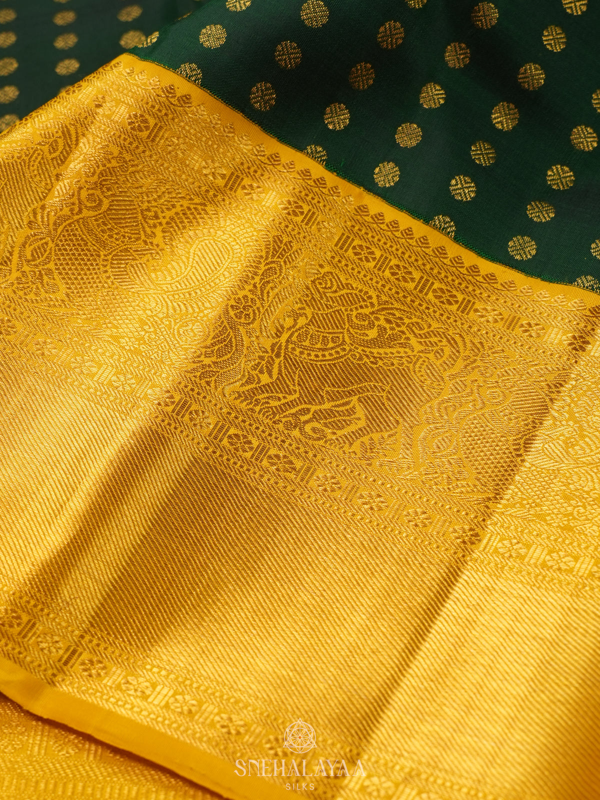 Forest Green Kanjivaram Silk Saree
