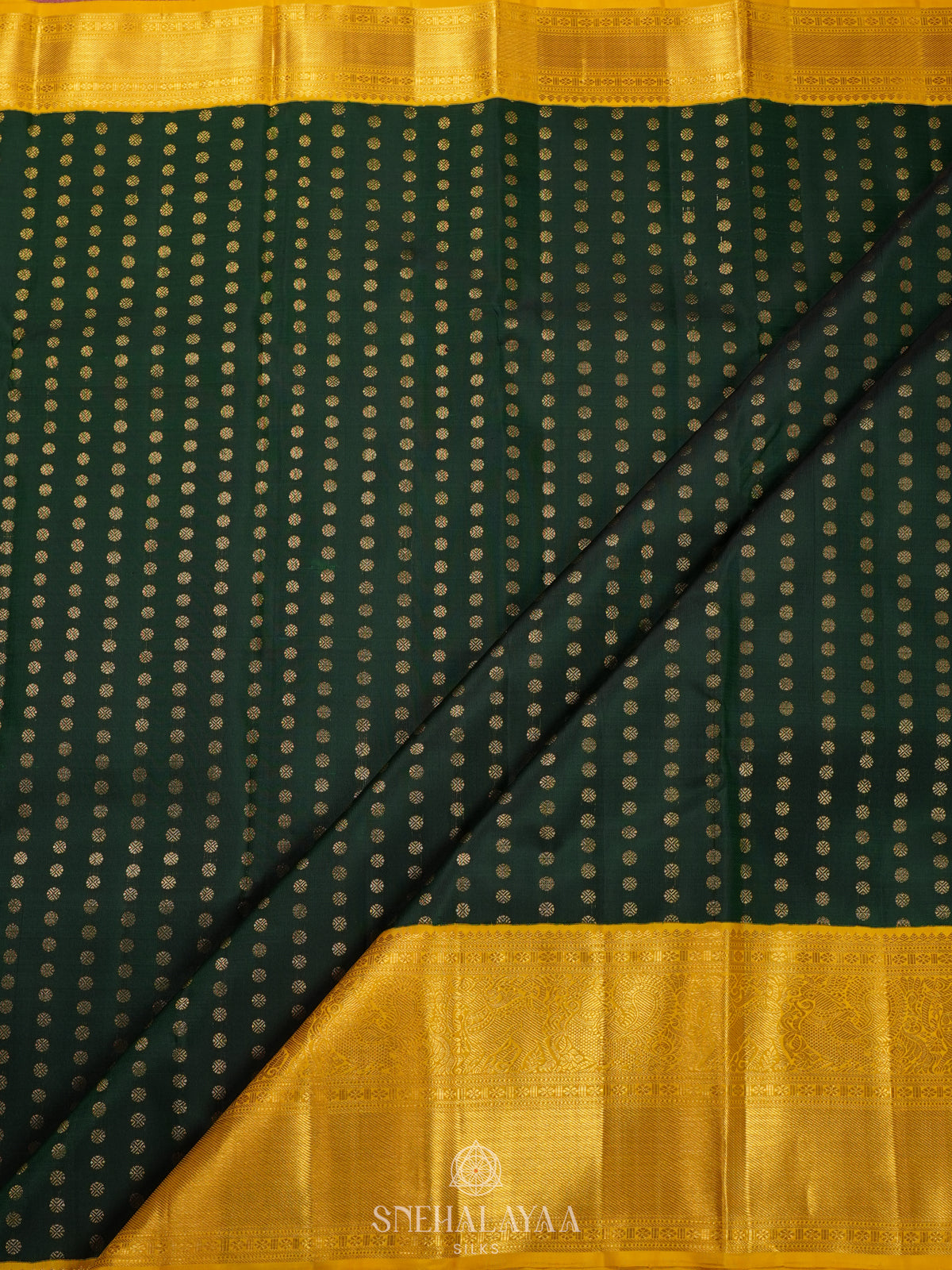 Forest Green Kanjivaram Silk Saree