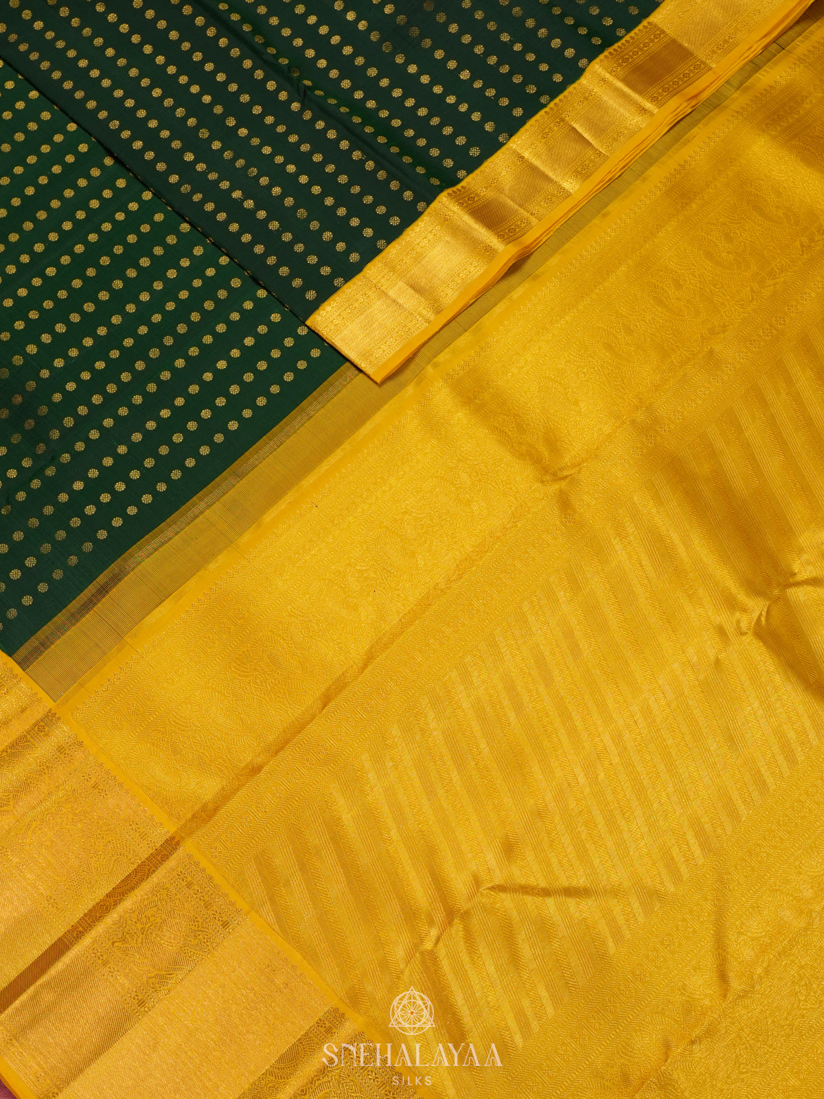 Forest Green Kanjivaram Silk Saree