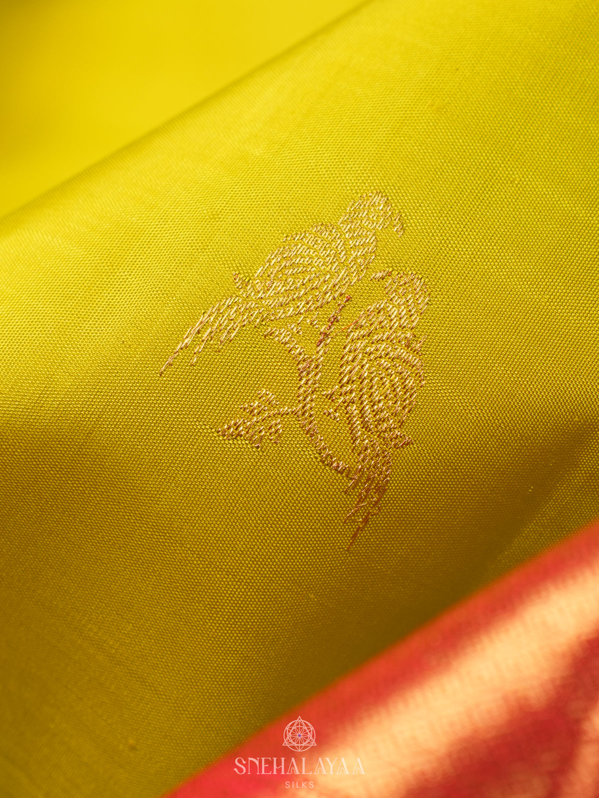 Lime Green Kanjivaram Silk Saree