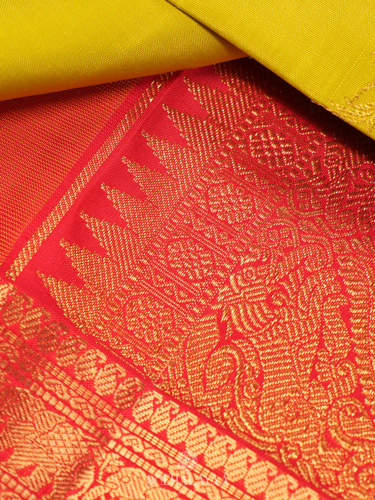 Lime Green Kanjivaram Silk Saree