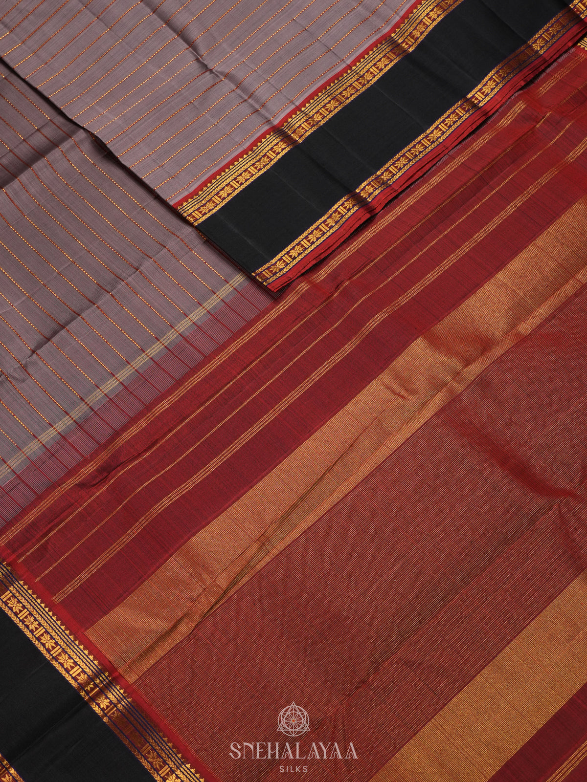 Grey Kanjivaram Silk Saree