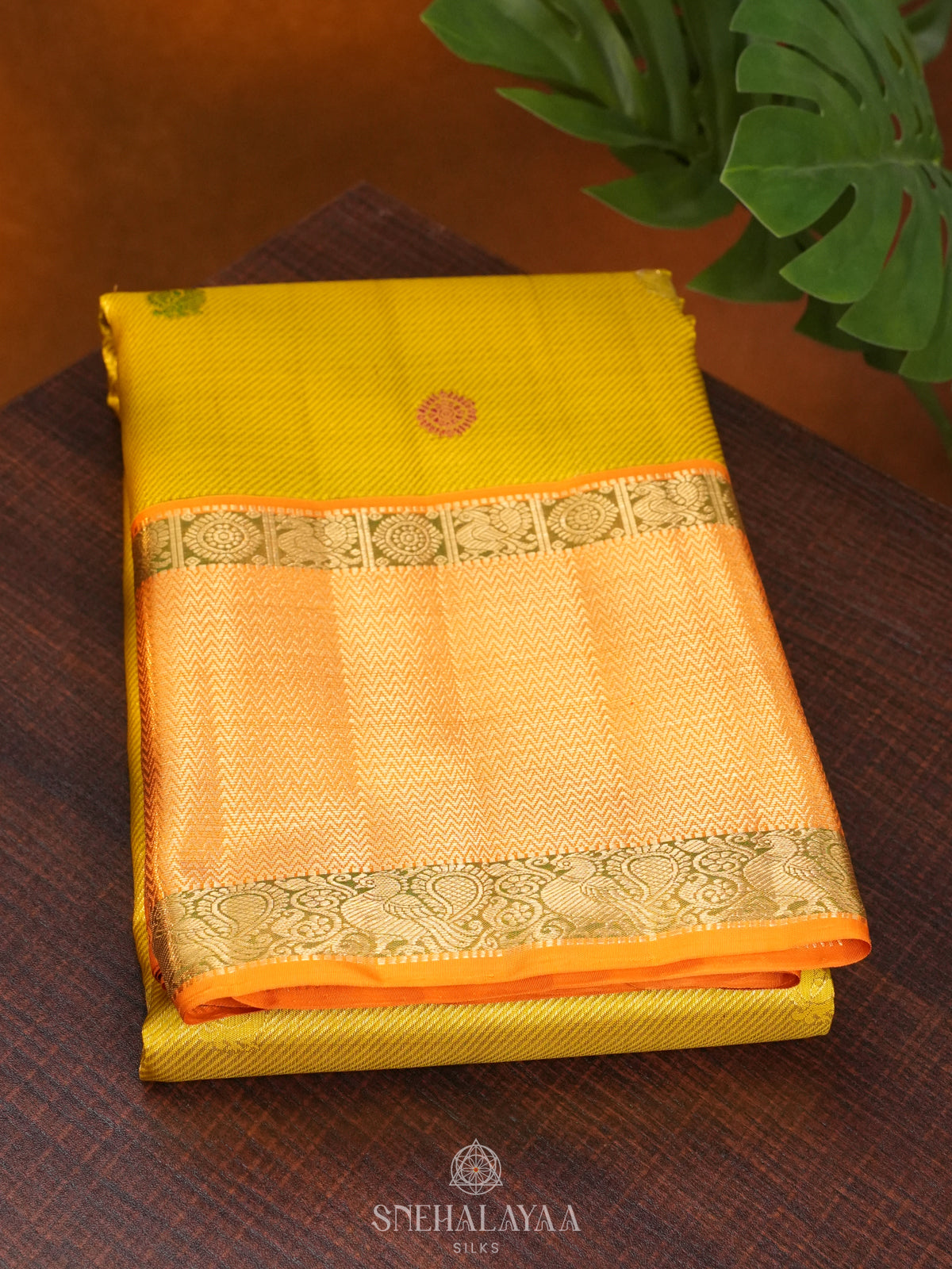 Mango Yellow Kanjivaram Silk Saree