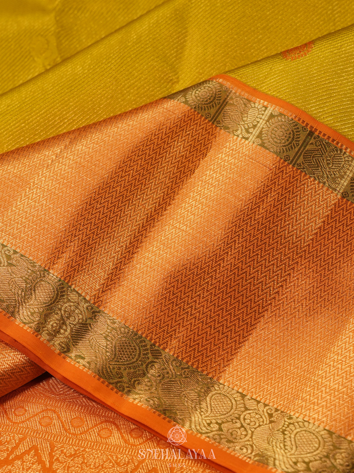 Mango Yellow Kanjivaram Silk Saree