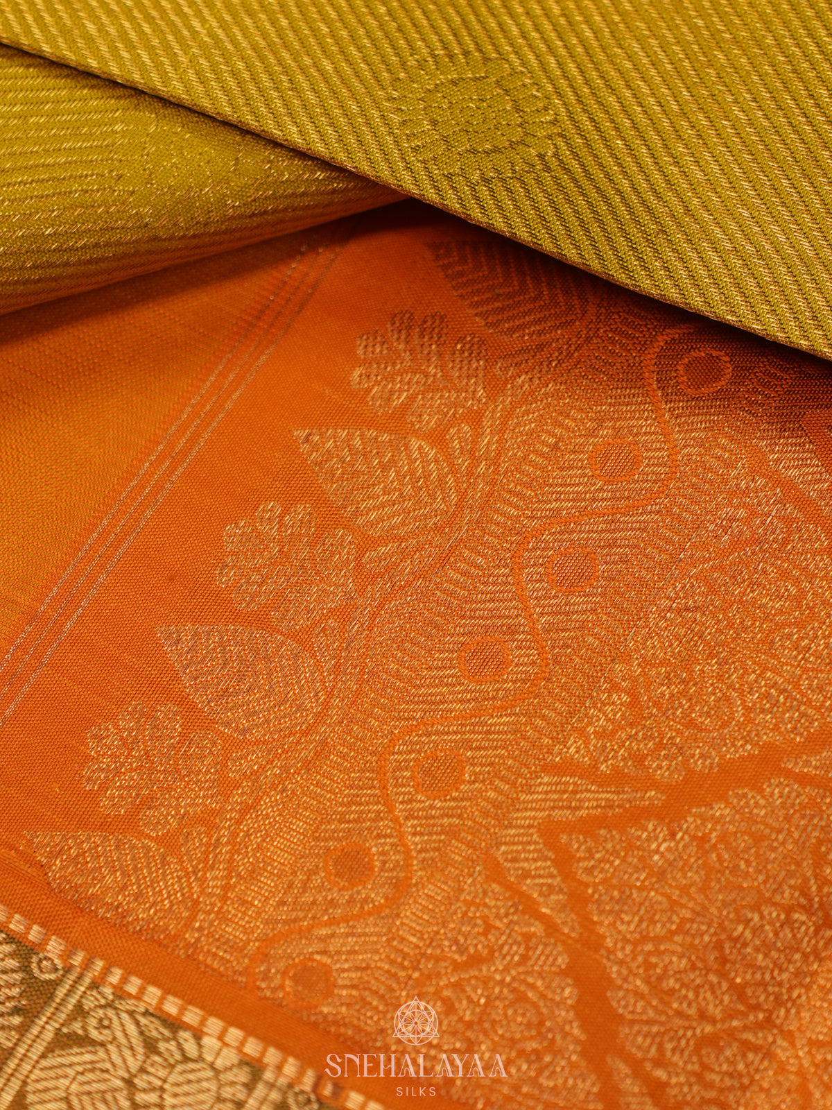 Mango Yellow Kanjivaram Silk Saree