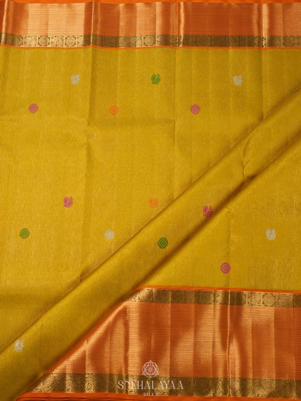 Mango Yellow Kanjivaram Silk Saree