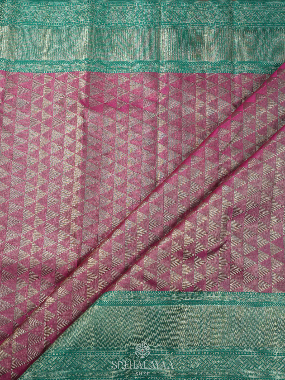 Baby Pink Kanjivaram Silk Saree