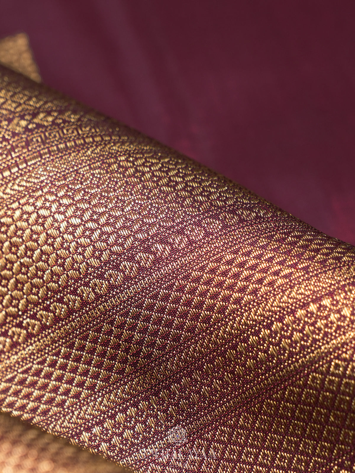 Burgundy Kanjivaram Silk Saree