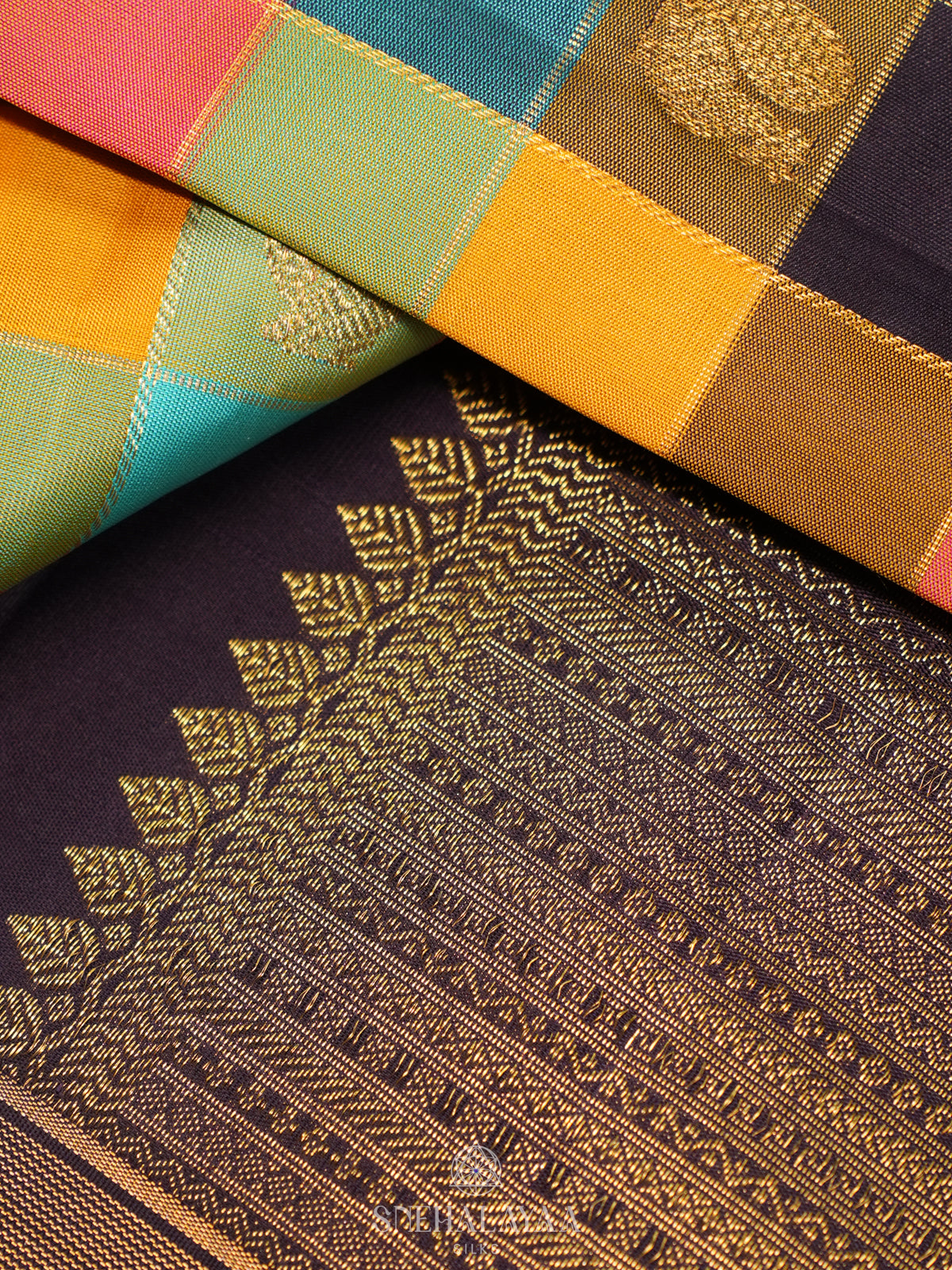 Multicolour Kanjivaram Silk Saree