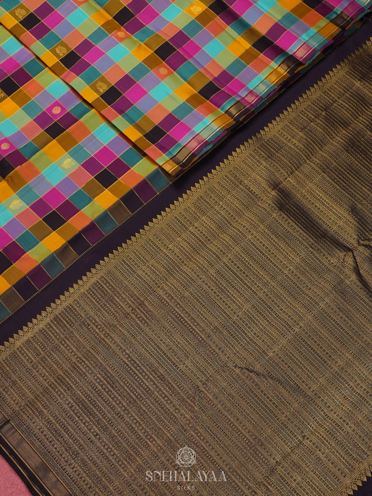 Multicolour Kanjivaram Silk Saree